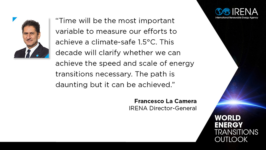 Image for Fast-Track Energy Transitions To Win Race To Zero: IRENA