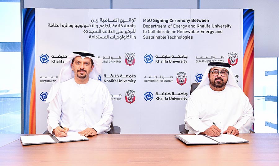 Image for Department Of Energy In Abu Dhabi, Khalifa University Sign MoU On Renewable Energy, Sustainable Technologies