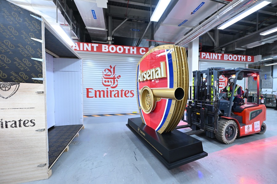 Image for The Making Of An Icon: Go Behind The Scenes And See How Emirates Built The Aircrafted Arsenal Crest From Upcycled Aircraft Parts