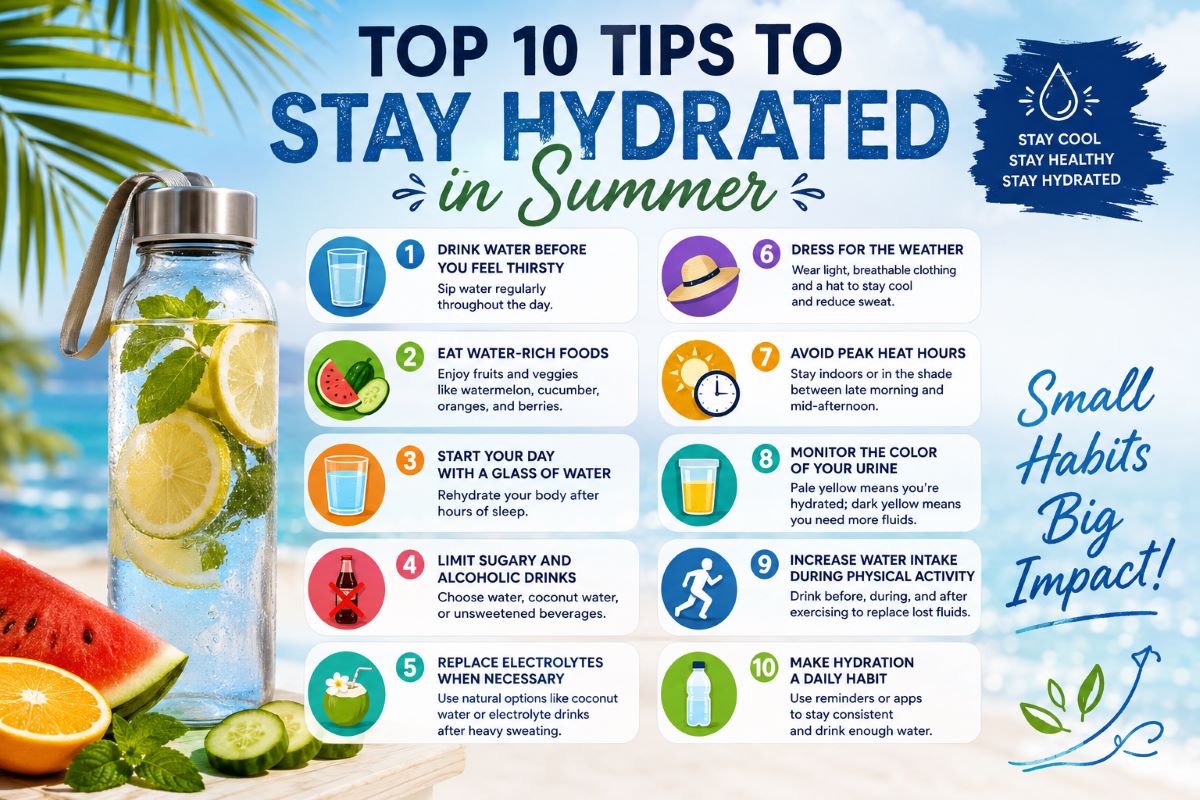Image for Top 10 Tips To Stay Hydrated In Summer